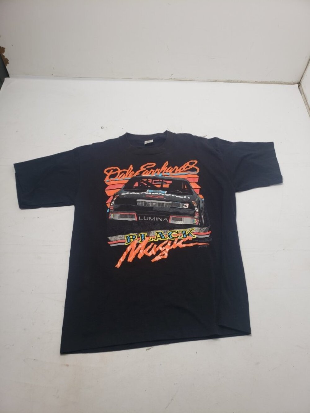 Vtg 1990 Dale Earnhardt Black Magic Nascar Single Stitch T Shirt Black XL USA